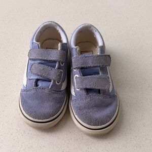 Vans Toddler Girls Purple Velcro Sneakers 8